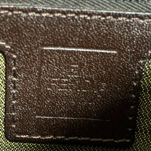 Authentic FENDI Zucca Mamma Baguette Canvas Leather Shoulder Bag Brown - Picture 8 of 11